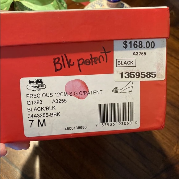 Coach Women’s Black Patent Leather Precious Q1383 A3255 Wedge Shoes Size 7M NEW! - Picture 11 of 12